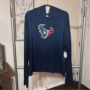 Houston NFL Texans Women’s Long Sleeve Hoodie Shirt XL Navy Tencel blend